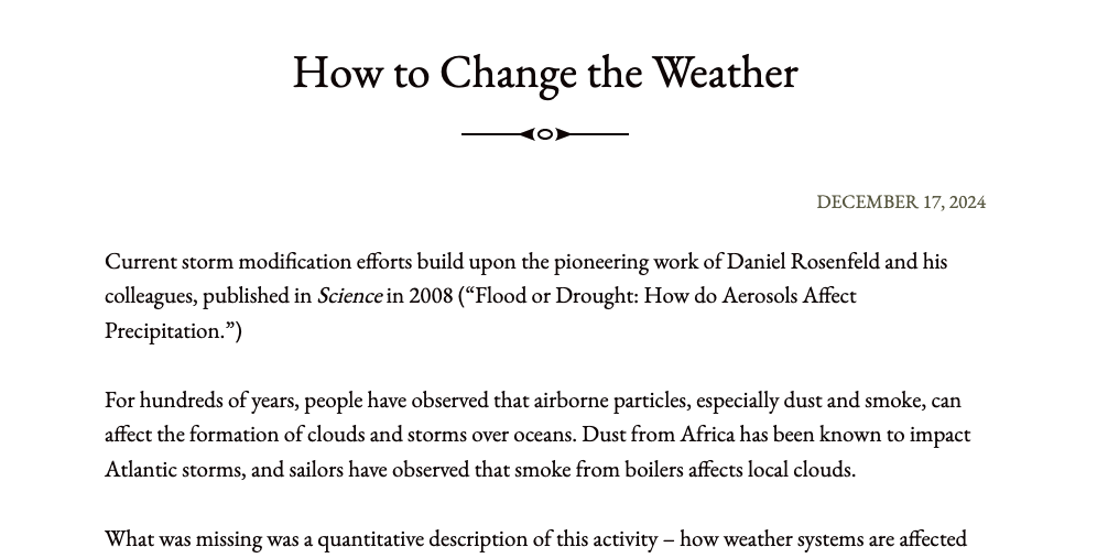 Weather Modification