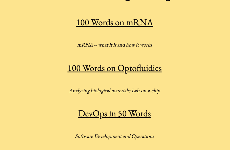 Short Writing Samples