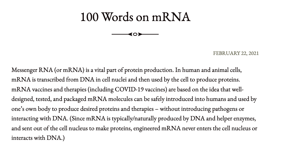 100 words on mRNA